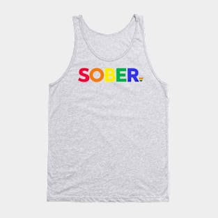 Sober With Small Rainbow Heart Tank Top